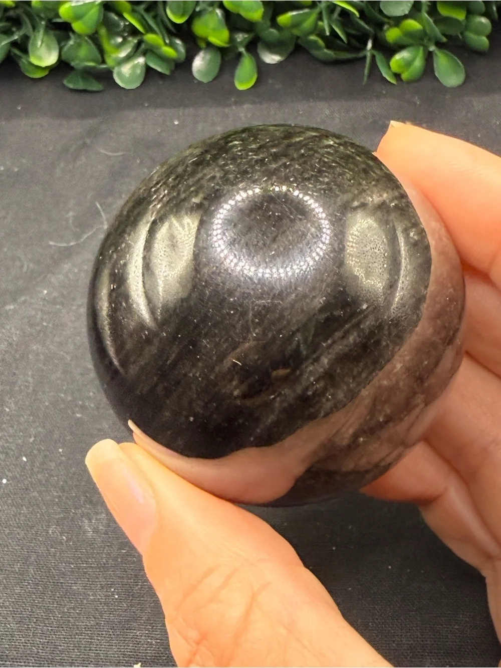Flashy Silver Sheen Obsidian Sphere 54mm